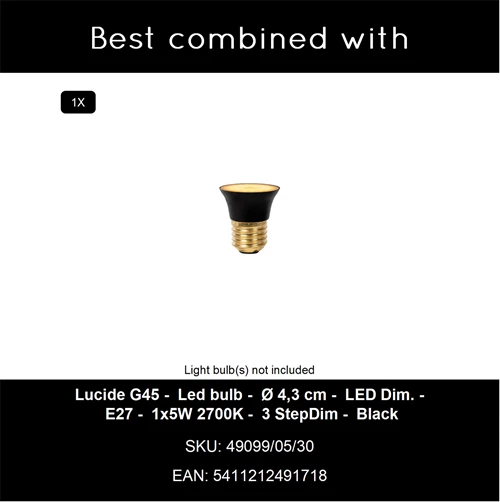 Lucide NINJA - Suspension - Ø 11,5 cm - 1xE27 - Jaune - CROSSSELL